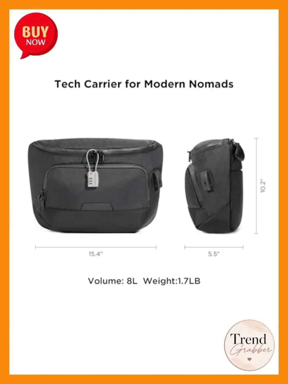 ALPAKA Bravo Sling Max 8L RFID-Blocking Sling Laptop Bag